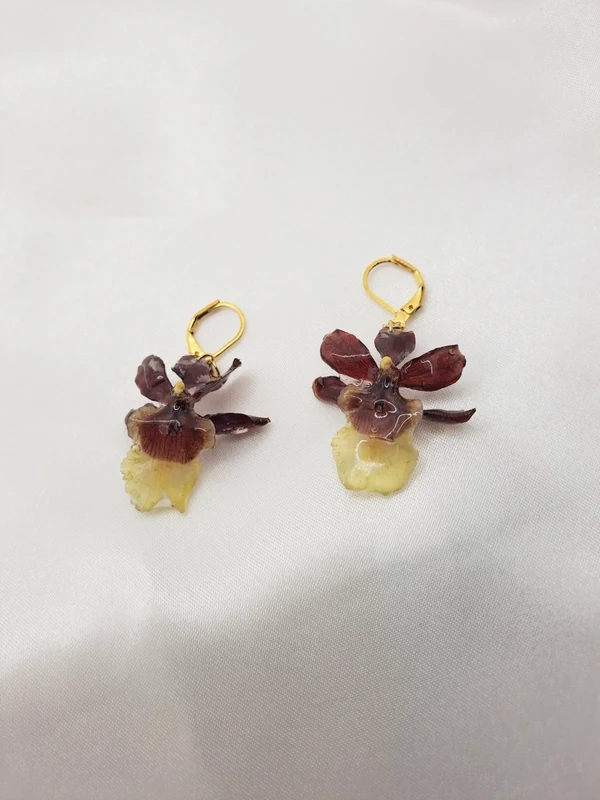 Náušnice s Cambria orchidejí